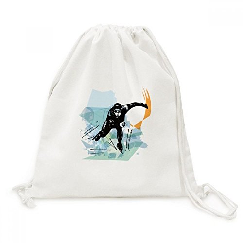 DIYthinker Deporte de Invierno Patinaje de Velocidad Atletas Masculinos Recorrido de la Lona del morral del Lazo Bolsas de la Compra DIYthinker Deporte de Invierno Patinaje de Velocidad Atletas Masculinos Recorrido de la Lona del morral del Lazo Bolsas de la Compra