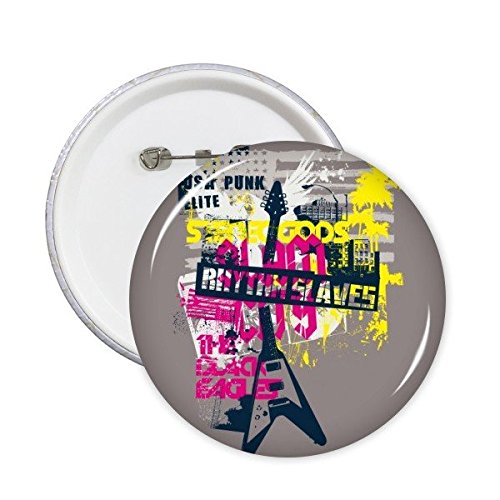 DIYthinker Graffiti Calle Cultura Colorful Guitarra música Rhythm esclavos Estados Unidos Punk Elite Americano Arte ilustración Pattern Round Pins Badge botón Ropa decoración 5pcs