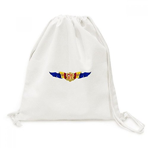 DIYthinker Viaje del Emblema de la Bandera Nacional de Andorra la Lona del morral del Lazo Bolsas de la Compra DIYthinker Viaje del Emblema de la Bandera Nacional de Andorra la Lona del morral del Lazo Bolsas de la Compra
