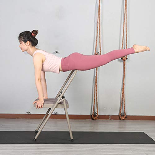 DJFIOSD Silla De Yoga Plegable Iyengar, Silla De Inversión De Yoga Multifuncional Taburete De Práctica De Yoga Profesional Se Pueden Usar para Equilibrar El Cuerpo,H