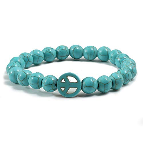 DJPP Encantos de Pulsera Azul Pulsera de Piedra Natural Hombres Pulseras de Fitness Mujeres Pareja Joyería de la Suerte Accesorios de Ropa Personalizados Únase a la Fiesta Y Dé a Sus Amigos el Mejor