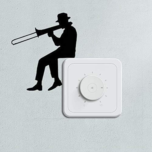 djryj Hombre Juego Trombón Silueta Interruptor Pegatina Música Vinilo Pared Pegatinas Decoración Hogar para Decoración Hogar - Negro 8x9 .5 CM djryj Hombre Juego Trombón Silueta Interruptor Pegatina Música Vinilo Pared Pegatinas Decoración Hogar para Decoración Hogar - Negro 8x9 .5 CM