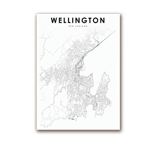 DLFALG Mapa de Nueva Zelanda Impresiones y carteles artísticos en lienzo Wellington y Auckland City Street Road Pintura Cuadros de pared Decoración de oficina-40x50cmx2 Sin marco DLFALG Mapa de Nueva Zelanda Impresiones y carteles artísticos en lienzo Wellington y Auckland City Street Road Pintura Cuadros de pared Decoración de oficina-40x50cmx2 Sin marco