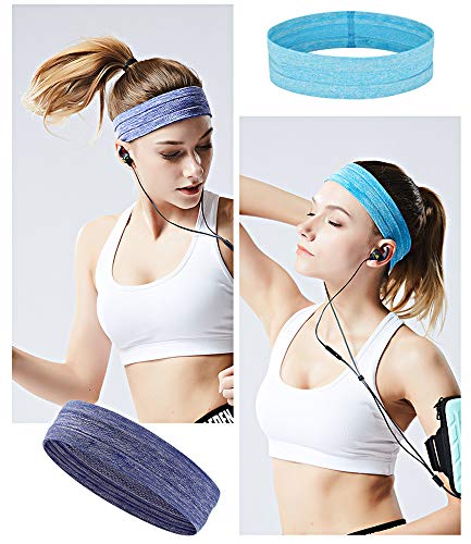 DMFSHI Diadema Deportiva, Bandas para La Cabeza para Hombres y Mujeres, Banda para El Sudor para Deporte, Absorción De Sudor, Se Adapta a La Mayoría De Las Circunferencias De La Cabeza (2 PCS)