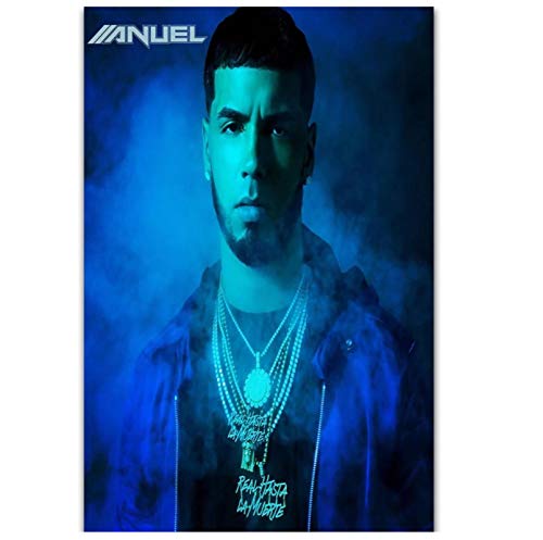 DNJKSA Anuel AA Real hasta la Muerte 2018 Rap Hip Hop Portada del álbum Impresión en Lienzo Póster de Arte en Alta definición Imágenes de la Sala de Estar Decoración del hogar-20x30 IN Sin Marco