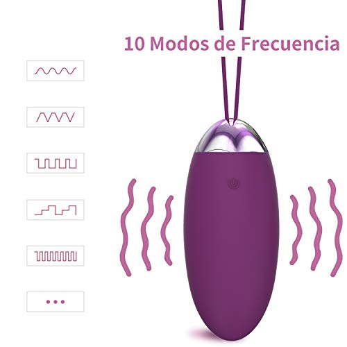 DNZSTDES Masajeador de Control Remoto, 10 Modos de Frecuencia, Impermeable, Bolas Chinas Suelo Pelvico de la Salud Kegel Ejercitador