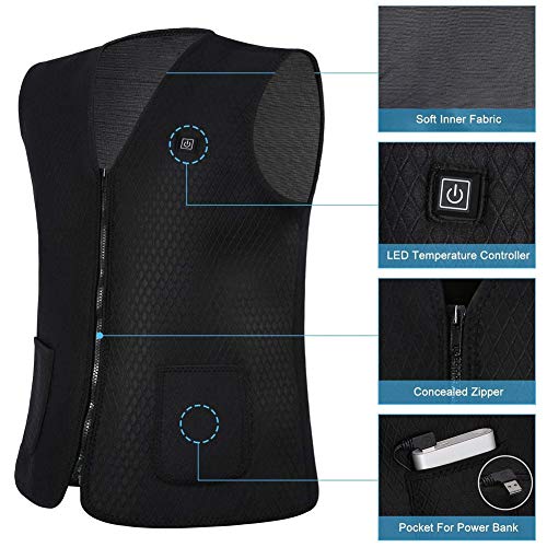 DOACT Chalecos Termico Exteriores,Interfaz USB Chaleco Eléctrico Lavable,Tres Engranajes Eléctrica Calefactable Chaquetas,Aislamiento Térmico Neopreno para Exteriores Actividade Mantener Caliente XXL DOACT Chalecos Termico Exteriores,Interfaz USB Chaleco Eléctrico Lavable,Tres Engranajes Eléctrica Calefactable Chaquetas,Aislamiento Térmico Neopreno para Exteriores Actividade Mantener Caliente XXL