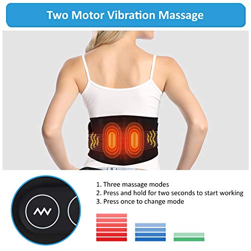 DOACT Faja Lumbar Hombre y Mujer, Terapia de Calentamiento Masaje Vibratorio Térmica de Cinturón con Espalda Terapia Ajuste del Tercer Engranaje,Faja Lumbar Trabajo la Terapia Calor Wrap