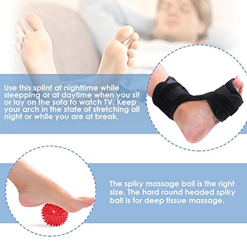 Doact Fascitis Plantar Férula Nocturna para Drop Ortopédica del Pie Brace y un Duro Bola Masajeadora con Estiramiento de Correas Dormir y Descansar Pie Adecuado Mujeres y Hombres Derecho e Izquierdo Doact Fascitis Plantar Férula Nocturna para Drop Ortopédica del Pie Brace y un Duro Bola Masajeadora con Estiramiento de Correas Dormir y Descansar Pie Adecuado Mujeres y Hombres Derecho e Izquierdo