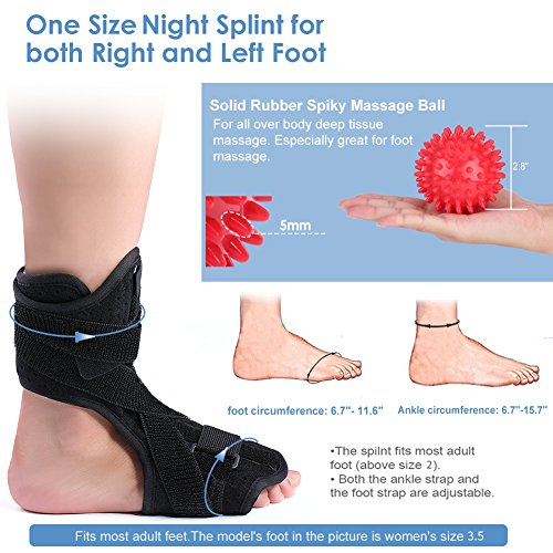 Doact Fascitis Plantar Férula Nocturna para Drop Ortopédica del Pie Brace y un Duro Bola Masajeadora con Estiramiento de Correas Dormir y Descansar Pie Adecuado Mujeres y Hombres Derecho e Izquierdo Doact Fascitis Plantar Férula Nocturna para Drop Ortopédica del Pie Brace y un Duro Bola Masajeadora con Estiramiento de Correas Dormir y Descansar Pie Adecuado Mujeres y Hombres Derecho e Izquierdo