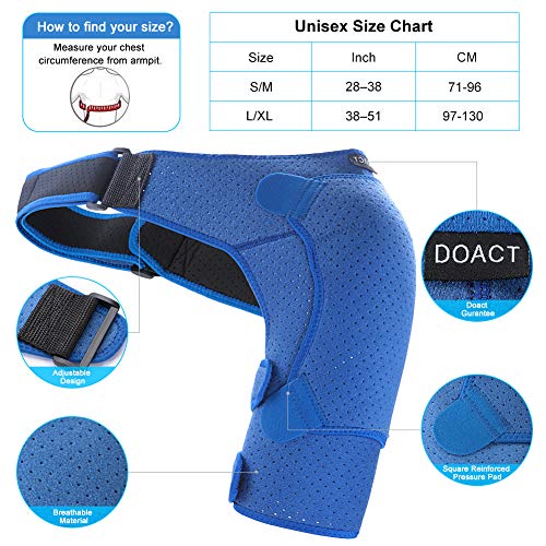 DOACT Hombro Apoyo con Almohadilla de Presión, Ajuste de Compresión Respirable Apoyo de Hombro para Manguito Rotador, Alivio del Dolor Muscular Recuperación Dislocado Articulación(Busto: 31"-38") DOACT Hombro Apoyo con Almohadilla de Presión, Ajuste de Compresión Respirable Apoyo de Hombro para Manguito Rotador, Alivio del Dolor Muscular Recuperación Dislocado Articulación(Busto: 31"-38")