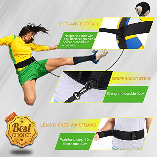 DOACT Soccer Trainer, Ayuda Individual de Entrenamiento de FĂștbol Manos Libres con Ajustable CinturĂłn, Aid Control Skills Soccer Practice Entrenamiento para Niños Principiantes Kick Off Trainer DOACT Soccer Trainer, Ayuda Individual de Entrenamiento de FĂștbol Manos Libres con Ajustable CinturĂłn, Aid Control Skills Soccer Practice Entrenamiento para Niños Principiantes Kick Off Trainer