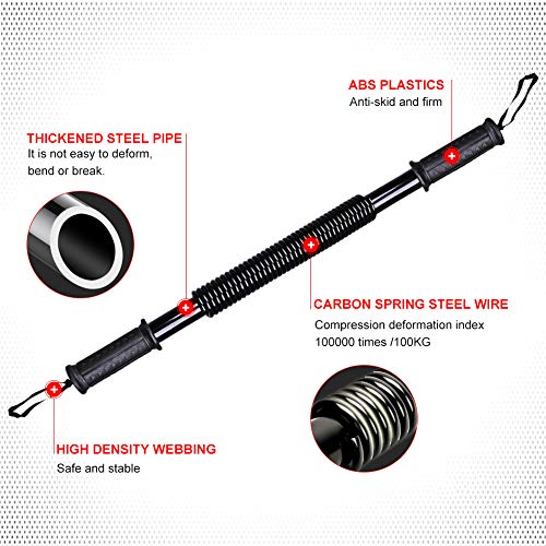 DOBEN Profesional Máquinas de brazo, Barra Flexible Pectorales de Fitness, Barra Musculación, Sports Power Twister 20kg, 30kg, 40kg, 50kg, 60kg, Arm Trainer DOBEN Profesional Máquinas de brazo, Barra Flexible Pectorales de Fitness, Barra Musculación, Sports Power Twister 20kg, 30kg, 40kg, 50kg, 60kg, Arm Trainer