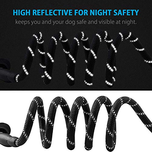 Docatgo Correa de Perro,1,5m Correas de Perros Nylon con MangoAcolchadocómodo,Roscas Altamente Reflectantes para Perros Grandes o Medianos (Negro) Docatgo Correa de Perro,1,5m Correas de Perros Nylon con MangoAcolchadocómodo,Roscas Altamente Reflectantes para Perros Grandes o Medianos (Negro)