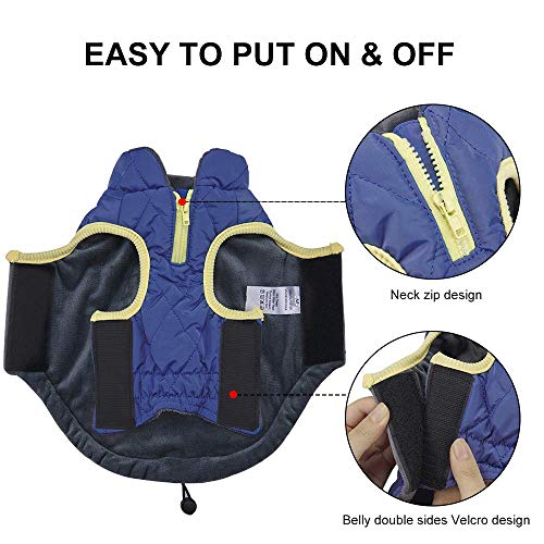Dociote Abrigo para Perros pequeños, Invierno de Perro Ropa Forro Polar Chaqueta para Perros pequeños Cachorro Mascota Azul Oscuro L Dociote Abrigo para Perros pequeños, Invierno de Perro Ropa Forro Polar Chaqueta para Perros pequeños Cachorro Mascota Azul Oscuro L