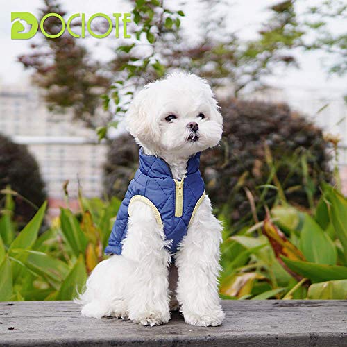 Dociote Abrigo para Perros pequeños, Invierno de Perro Ropa Forro Polar Chaqueta para Perros pequeños Cachorro Mascota Azul Oscuro L Dociote Abrigo para Perros pequeños, Invierno de Perro Ropa Forro Polar Chaqueta para Perros pequeños Cachorro Mascota Azul Oscuro L