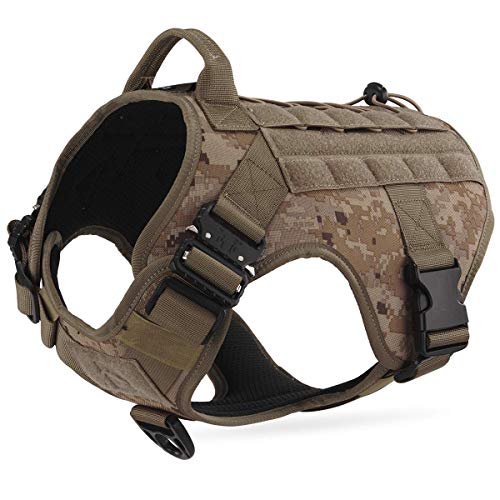 Dociote Arnés táctico para Perro pequeño Grande sin tirones con asa, Chaleco Militar, arnés de Patrulla Ajustable para Perro de Trabajo con Hebillas, Clips de Correa, a Prueba de Escape Braun M Dociote Arnés táctico para Perro pequeño Grande sin tirones con asa, Chaleco Militar, arnés de Patrulla Ajustable para Perro de Trabajo con Hebillas, Clips de Correa, a Prueba de Escape Braun M