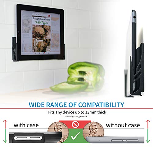 Dockem Koala Mount 2.0: Soporte Pared Tablet: Estación Universal Sin-Daño para Smartphone, Tablet, eReader: Compatible con iPad, 9.7, Air, Mini, Pro, Samsung Galaxy Tab/Note, Móvil, iPhone y Más [Negro]