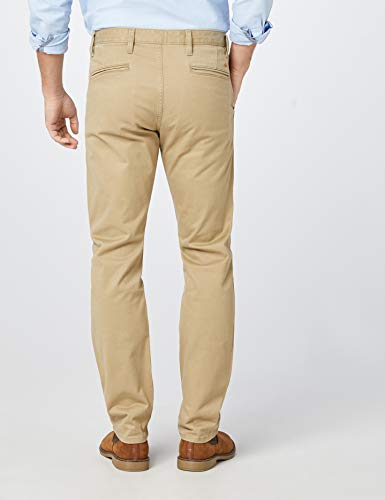 Dockers Alpha Original Slim-Stretch Twill Pantalones, Marrón (New British Khaki 0432), 33W / 32L para Hombre
