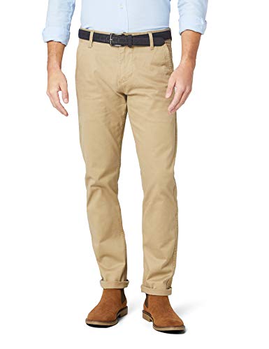 Dockers Alpha Original Slim-Stretch Twill Pantalones, Marrón (New British Khaki 0432), 33W / 32L para Hombre