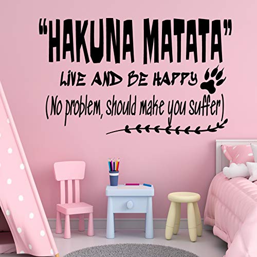 Docliick® Vinilo de pared decorativo en Inglés"HAKUNA MATATA." Pegatinas de pared decorativa de frases celebres.Vinilo decorativo decoración hogar Docliick DC-051-ING