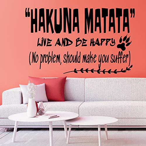 Docliick® Vinilo de pared decorativo en Inglés"HAKUNA MATATA." Pegatinas de pared decorativa de frases celebres.Vinilo decorativo decoración hogar Docliick DC-051-ING