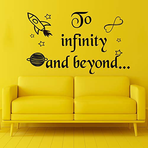 Docliick® Vinilo de pared decorativo en Inglés"TO INFINITY AND." Pegatinas de pared decorativa de frases celebres.Vinilo decorativo decoración hogar Docliick DC-115-ING