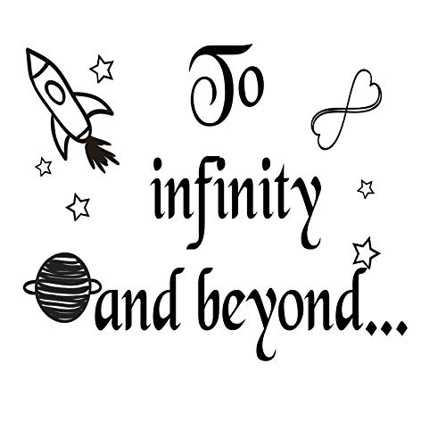 Docliick® Vinilo de pared decorativo en Inglés"TO INFINITY AND." Pegatinas de pared decorativa de frases celebres.Vinilo decorativo decoración hogar Docliick DC-115-ING