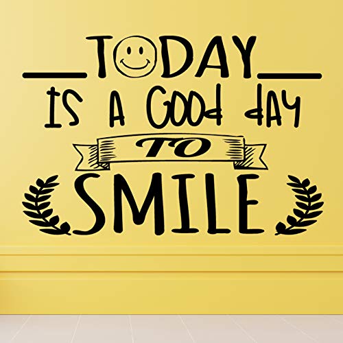 Docliick® Vinilo de pared decorativo en Inglés"TODAY IS A GOOD." Pegatinas de pared decorativa de frases celebres.Vinilo decorativo decoración hogar Docliick DC-012-ING