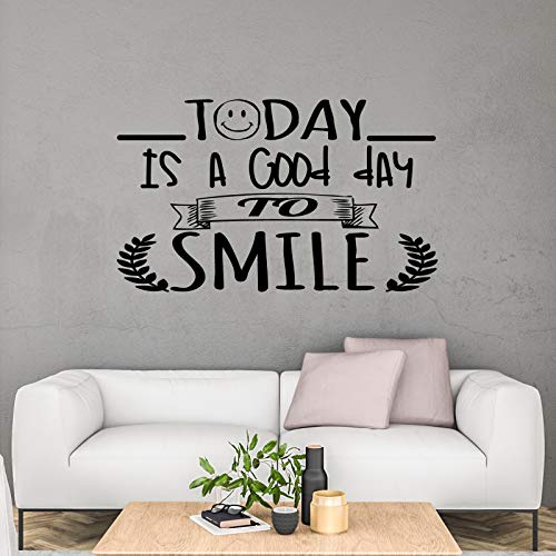 Docliick® Vinilo de pared decorativo en Inglés"TODAY IS A GOOD." Pegatinas de pared decorativa de frases celebres.Vinilo decorativo decoración hogar Docliick DC-012-ING