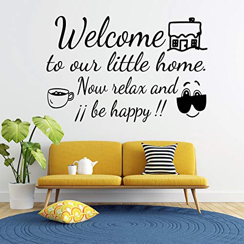 Docliick® Vinilo de pared decorativo en Inglés"WELCOME TO OUR ." Pegatinas de pared decorativa de frases celebres.Vinilo decorativo decoración hogar Docliick DC-057-ING