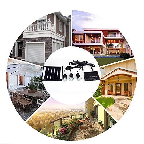 Docooler 4W Kit de Panel Solar propulsado, 3 Bombillas LED, USB, 5 V Cargador de Teléfono Sistema Casa Kit, Jardín Camping Pesca Docooler 4W Kit de Panel Solar propulsado, 3 Bombillas LED, USB, 5 V Cargador de Teléfono Sistema Casa Kit, Jardín Camping Pesca