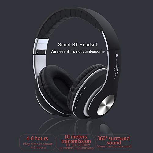 Docooler Auriculares inalámbricos Bluetooth 5.0, Alta fidelidad Estéreo Auriculares Estéreo Inalámbricos Plegables, Diadema Ajustable Ranura para Tarjeta AUX IN TF