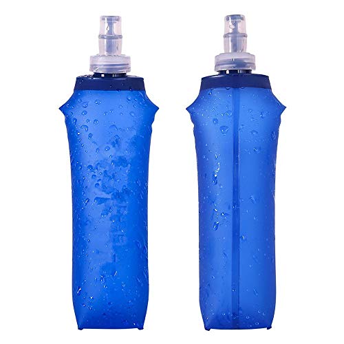 Docooler Botella de Agua Plegable de PVC Suave Deportiva BPA Corriente Eléctrica Suave Senderismo Flask Botella de Hidratación, 250ML/500ML (500ML)