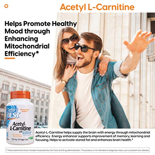 Doctor's Best Acetyl L-Carnitine with Biosint Carnitines, 500mg - 120 vcaps 120 unidades 140 g