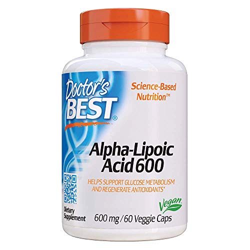 Doctor's Best, Ácido Alfa-Lipoico, 600 mg, 60 Cápsulas vegetarianas, sin soja, sin gluten
