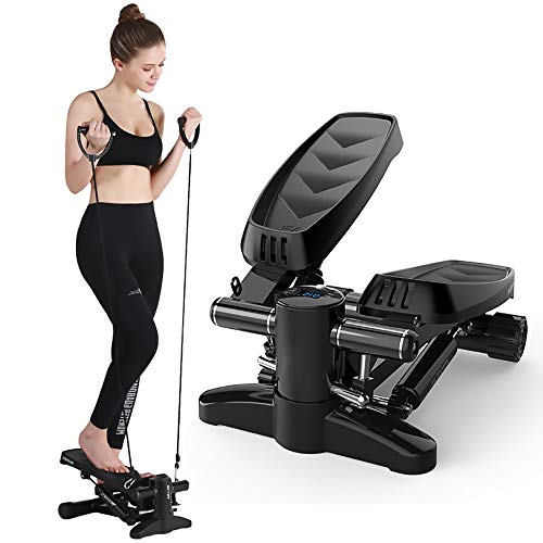 DODOBD Máquina de Step Swing Stepper, Mini Stepper, Aparato de Entrenamiento Stepper con Resistencia Regulable y Consola inalámbrica, para Usuarios Principiantes y Avanzados