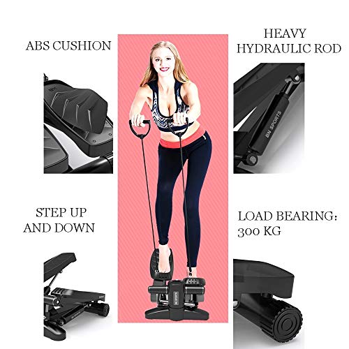 DODOBD Máquina de Step Swing Stepper, Mini Stepper, Aparato de Entrenamiento Stepper con Resistencia Regulable y Consola inalámbrica, para Usuarios Principiantes y Avanzados