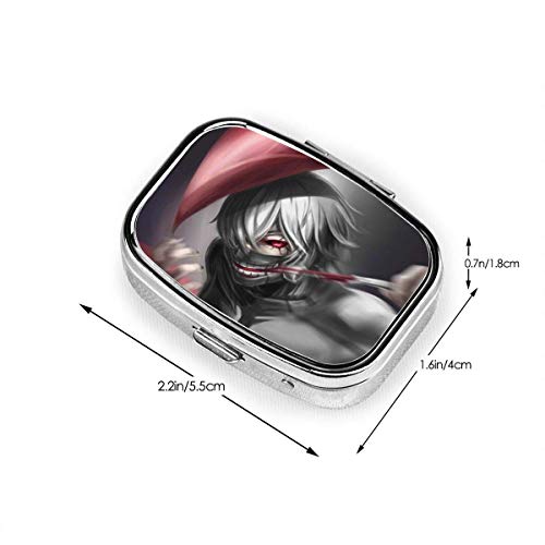 DODOD Anime Theme KanekiKen TokyoFashion Square Pill Box Suplemento Estuche para o monedero Compartimentos extraíbles Medicamento de viaje Estuche de transporte - Caja diaria de organizador de vitami DODOD Anime Theme KanekiKen TokyoFashion Square Pill Box Suplemento Estuche para o monedero Compartimentos extraíbles Medicamento de viaje Estuche de transporte - Caja diaria de organizador de vitami