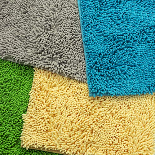 dóff Alfombra baño, Alfombrilla de bañera Antideslizante, Alfombras para baños, Verde, Absorbente, Lavable en la Lavadora, Extra Suave, Microfibra Chenilla 50x80cm