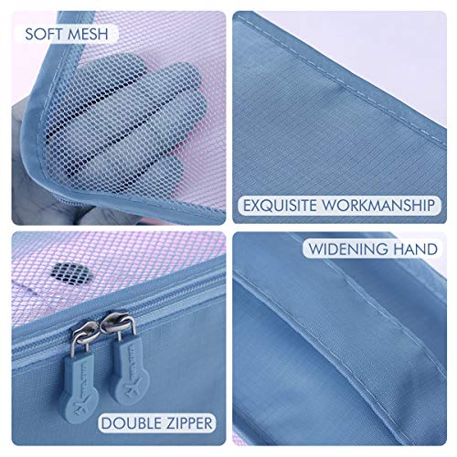 DoGeek- 7 en 1 Set de Organizador de Equipaje Viaje con Bolsa de Zapato,Impermeable Organizador de Maleta Bolsa para Ropa Sucia de Viaje, Material Nylon