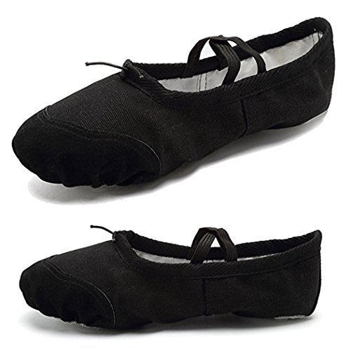 DoGeek Transpirable Zapatos de Ballet Zapatillas de Ballet de Danza Baile para Niña (34 EU, Negro)