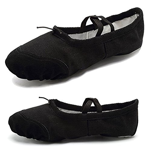 DoGeek Transpirable Zapatos de Ballet Zapatillas de Ballet de Danza Baile para Niña (37 EU, Negro)