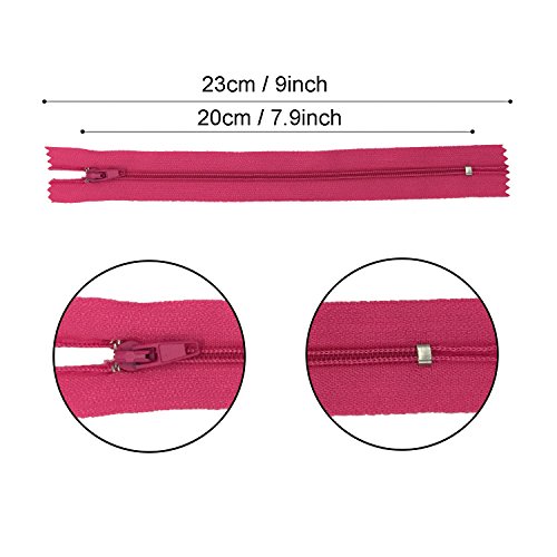 DOITEM 120pcs 23cm / 9 pulgadas cremalleras de nylon multicolor de la bobina para coser y artes 24 colores DOITEM 120pcs 23cm / 9 pulgadas cremalleras de nylon multicolor de la bobina para coser y artes 24 colores