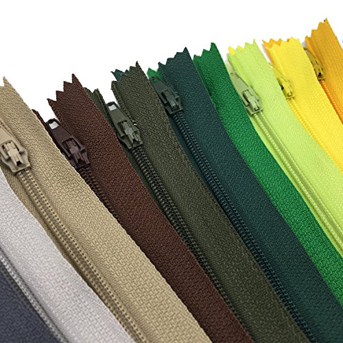 DOITEM 120pcs 23cm / 9 pulgadas cremalleras de nylon multicolor de la bobina para coser y artes 24 colores DOITEM 120pcs 23cm / 9 pulgadas cremalleras de nylon multicolor de la bobina para coser y artes 24 colores
