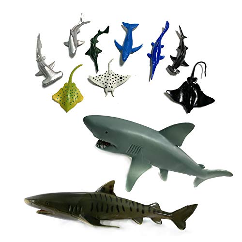 DOITEM 54 Pack Surtido Mini Vinilo Plástico Ocean Sea Animal Figuras Juego de Juguete, Realista Under The Sea Life Figura Regalo de baño para niños Educativos Niños Fiesta Cake Cupcake Topper