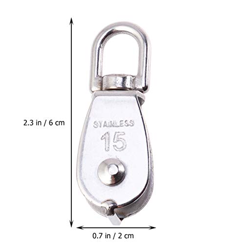 DOITOOL 6 piezas bloque de polea simple de acero inoxidable polea giratoria de alta resistencia para levantar el bloque de polea de grúa de cable de alambre m15 (m15) DOITOOL 6 piezas bloque de polea simple de acero inoxidable polea giratoria de alta resistencia para levantar el bloque de polea de grúa de cable de alambre m15 (m15)