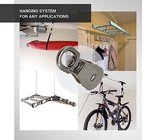 DOJA Industrial | Polea Giratoria de Acero Niquelado | 40mm diametro | Polea de gancho simple para cuerda de tendedero de ropa, pesas y barra de gimnasio, ganchos de pared entre otros usos. DOJA Industrial | Polea Giratoria de Acero Niquelado | 40mm diametro | Polea de gancho simple para cuerda de tendedero de ropa, pesas y barra de gimnasio, ganchos de pared entre otros usos.