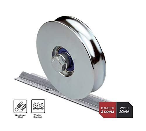 DOJA Industrial | Rueda Puerta Corredera | 1 Unidad | 120 x 20 | Acero | Ruedas Poleas para Conducir Equipos mecánicos | Aplicación: Puertas, Ventanas, Armarios, Impresora 3D, Mosquiteras DOJA Industrial | Rueda Puerta Corredera | 1 Unidad | 120 x 20 | Acero | Ruedas Poleas para Conducir Equipos mecánicos | Aplicación: Puertas, Ventanas, Armarios, Impresora 3D, Mosquiteras