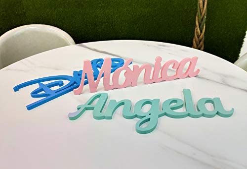 DONLETRA® Nombres Decorativos Personalizados para Pared y Mesa, Decoración para Habitación Infantil, Boda, Comunión de Niños, Fiesta de Cumpleaños